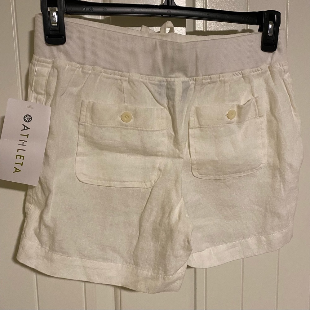 NWT 100% Linen Athleta Shorts size 4 - Picture 3 of 7